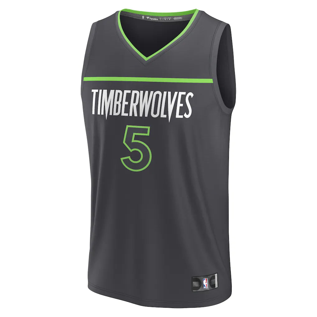 Anthony Edwards Minnesota Timberwolves Fanatics Fast Break Replica Player Jersey - Statement Edition - Anthracite