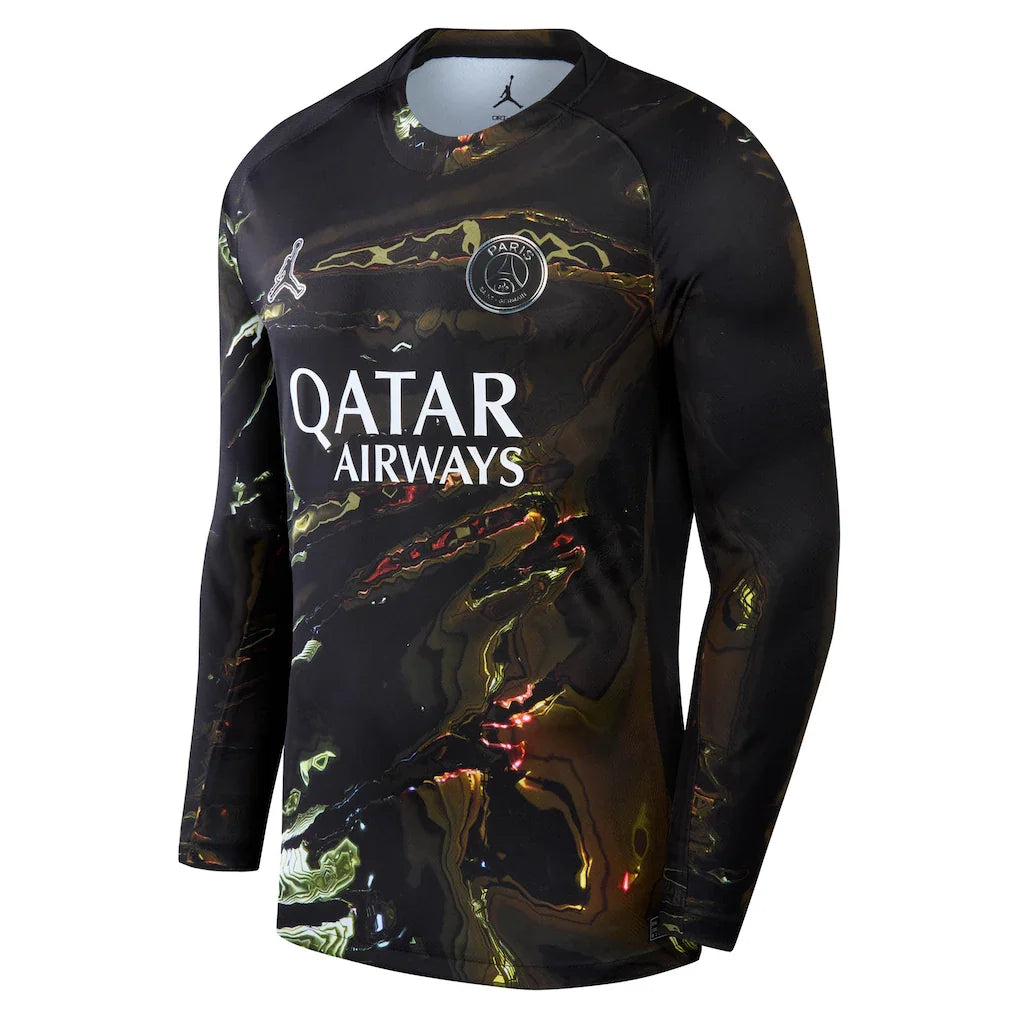 Paris Saint-Germain Jordan Brand 2025/26 Fifth Stadium Replica Long Sleeve Jersey - Black