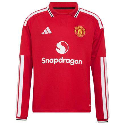 Bruno Fernandes Manchester United adidas Youth 2026/27 Home Replica Long Sleeve Jersey - Red