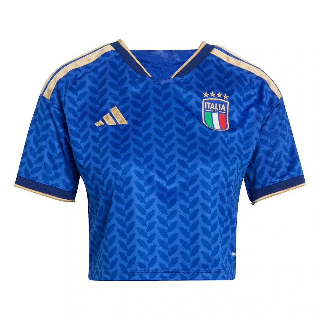 Italy National Team adidas Women's 2026 Home Cropped Replica Jersey - Royal
