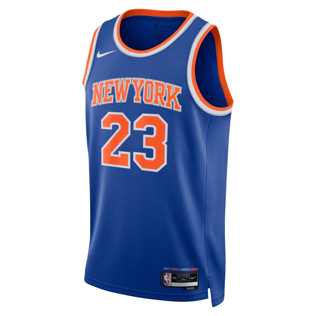 Mitchell Robinson New York Knicks Nike Unisex 2026 NBA Finals Patch Swingman Jersey - Icon Edition - Blue