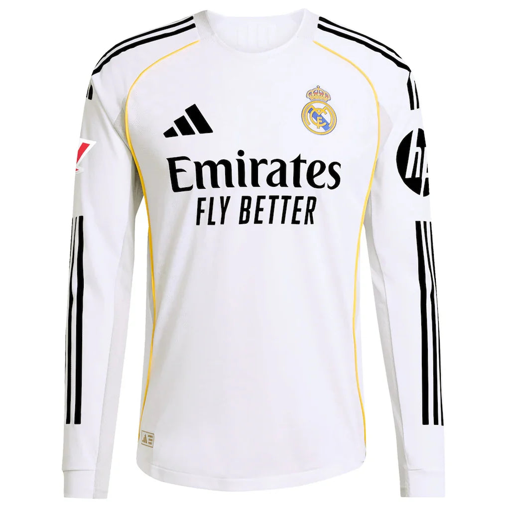 Kylian Mbappé Real Madrid adidas 2025/26 Home Authentic Long Sleeve Player Jersey - White