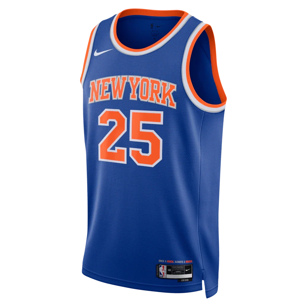 Mikal Bridges New York Knicks Nike Unisex 2026 NBA Finals Patch Swingman Jersey - Icon Edition - Blue