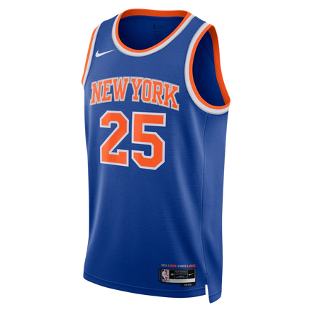 Mikal Bridges New York Knicks Nike Unisex 2026 NBA Finals Patch Swingman Jersey - Icon Edition - Blue