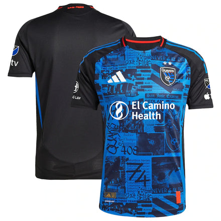 San Jose Earthquakes adidas 2025 Headliner Authentic Jersey - Black