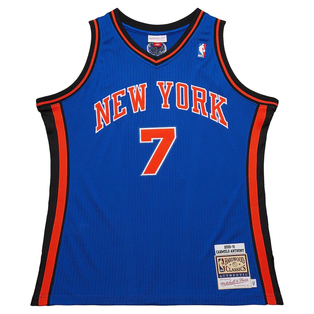 Carmelo Anthony New York Knicks Mitchell & Ness 2010/11 Hardwood Classics Authentic Jersey - Blue