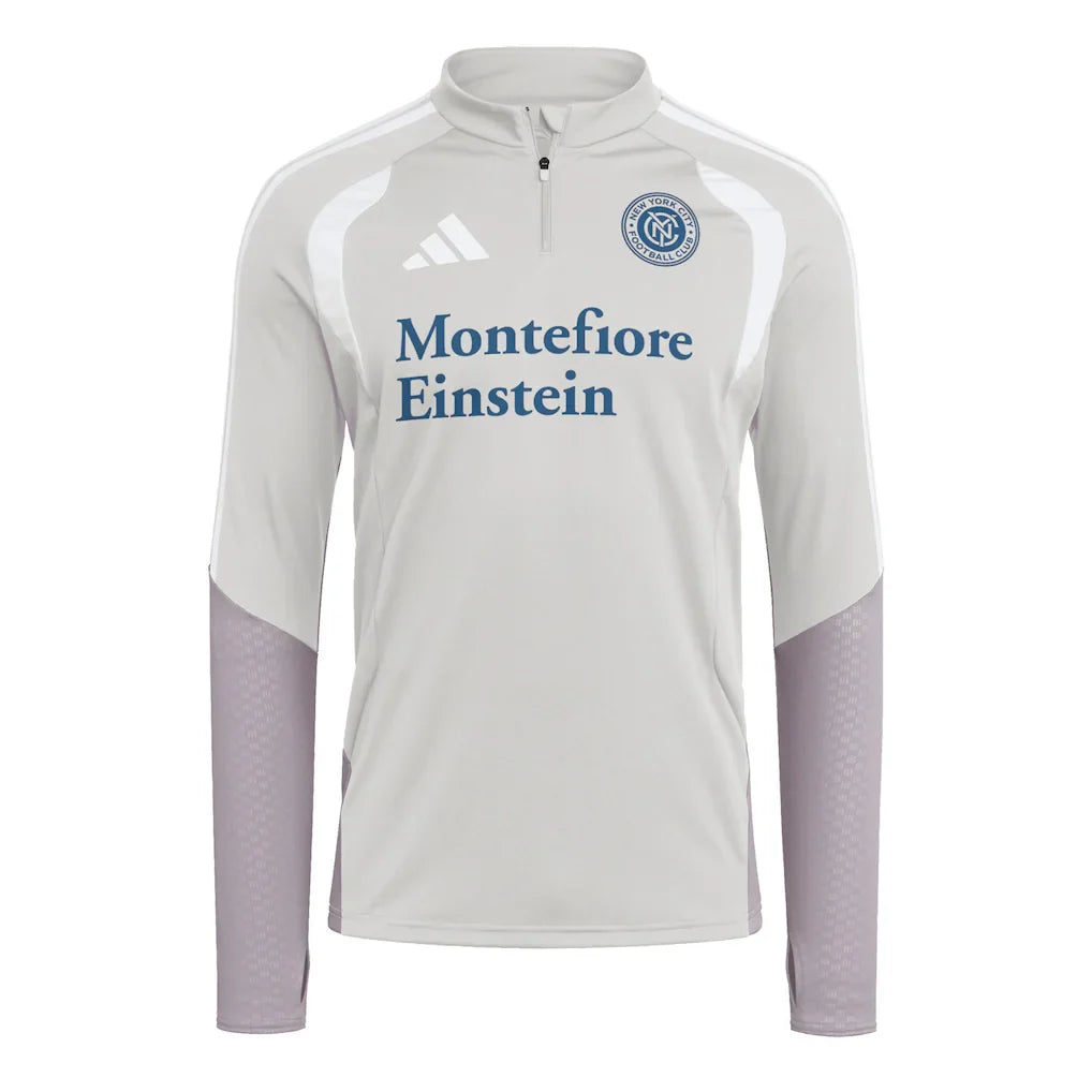 New York City FC adidas 2026 Tiro Competition Quarter-Zip Training Top - Silver