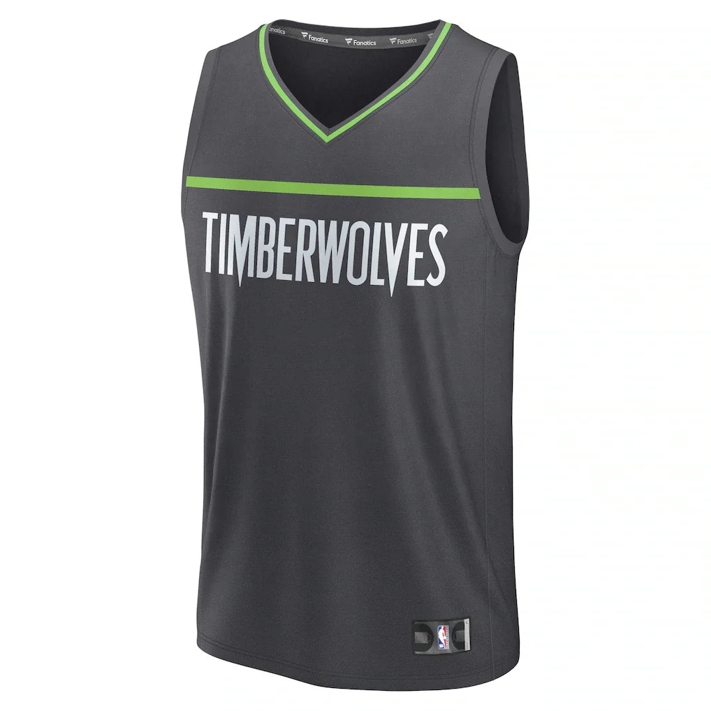 Minnesota Timberwolves Fanatics Fast Break Custom Jersey - Icon Edition - Anthracite