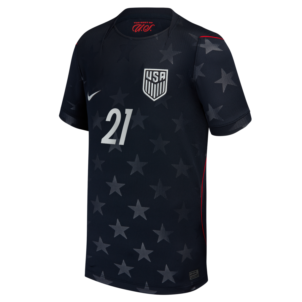 Timothy Weah USMNT Nike Youth 2026 Away Stadium Replica Jersey - Blue