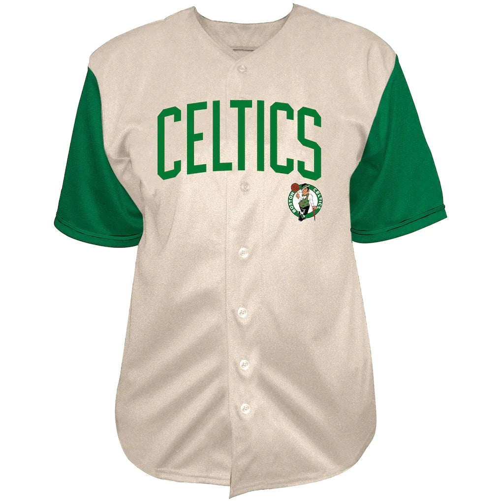 Jayson Tatum Boston Celtics Fanatics Baseball Jersey - Cream