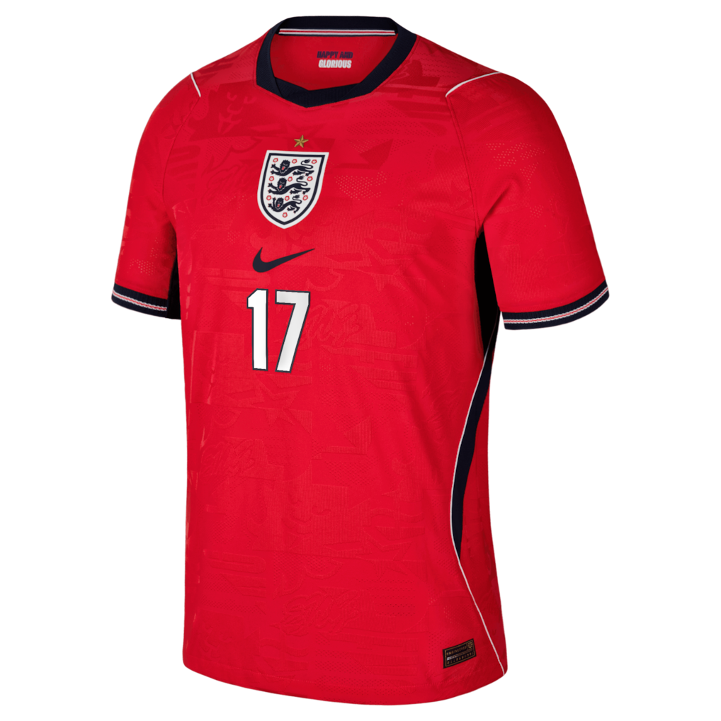 Phil Foden England National Team Nike 2026 Away Match Authentic Jersey - Red