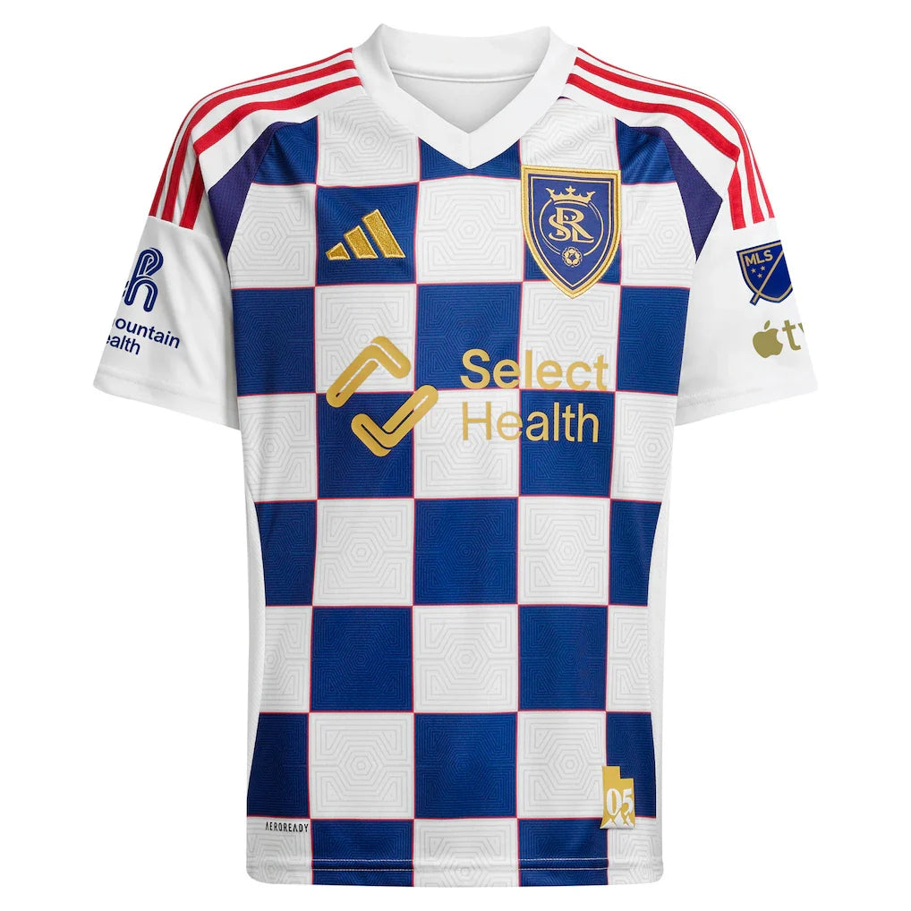 Real Salt Lake adidas 2025 On-Field Authentic Grid City Custom Jersey - White