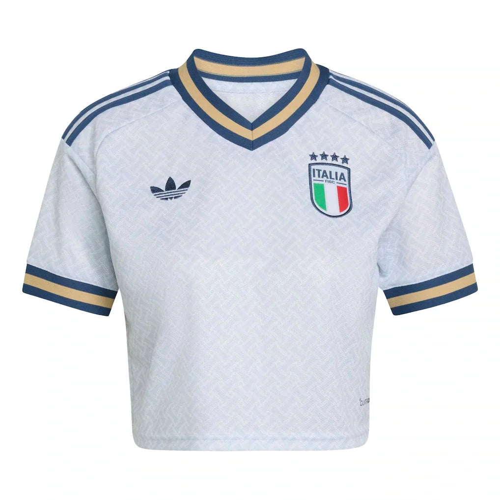 Italy National Team adidas Women's 2026 Away Replica Cropped Jersey - Light Blue