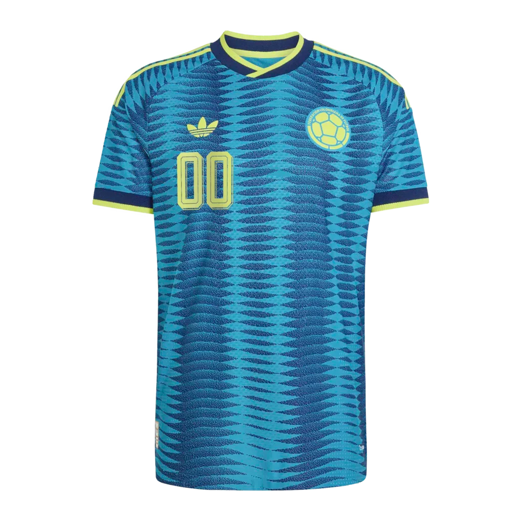 Colombia National Team adidas 2026 Away On-Field Authentic Custom Jersey - Turquoise