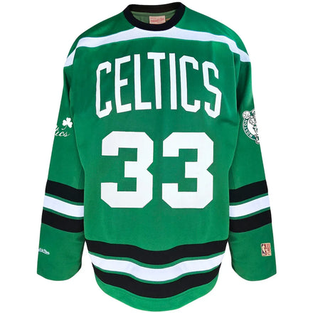 Larry Bird Boston Celtics Mitchell & Ness Big & Tall NBA Hockey Jersey - Kelly Green