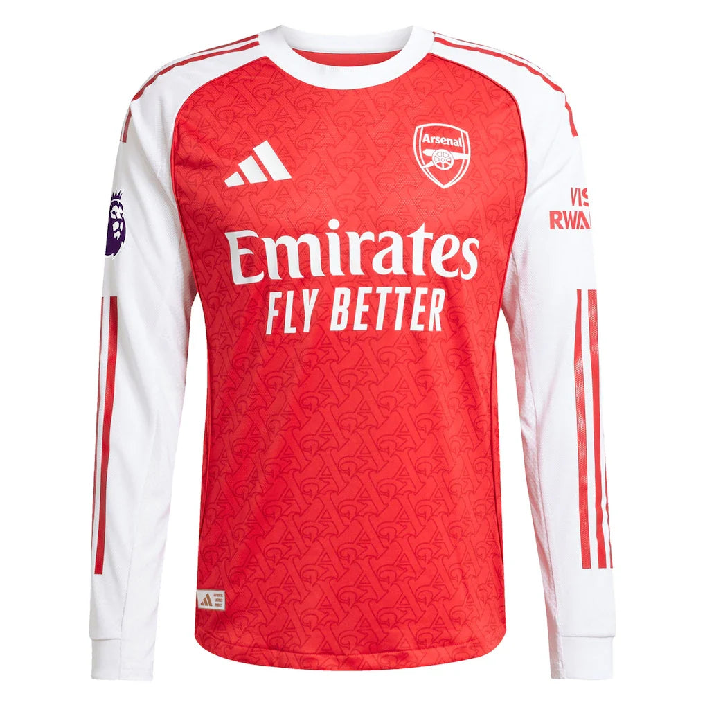 Arsenal adidas 2025/26 Home Authentic Long Sleeve Jersey - Red