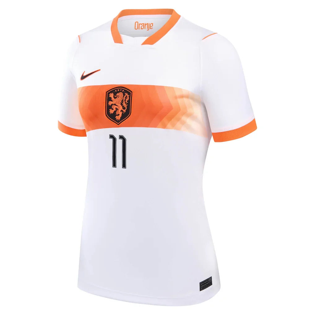 Cody Gakpo Netherlands National Team Nike Women's 2026 Away Stadium Replica Jersey - White