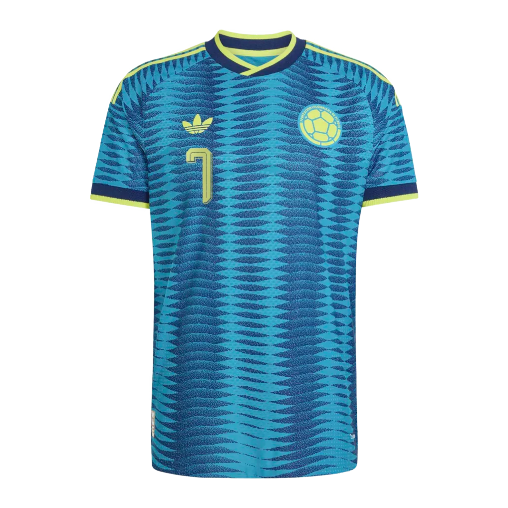 Luis Diaz Colombia National Team adidas 2026 Away On-Field Authentic Jersey - Turquoise