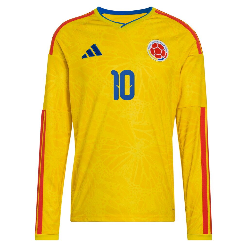James Rodriguez Colombia National Team adidas 2026 Home Replica Long Sleeve Jersey - Yellow