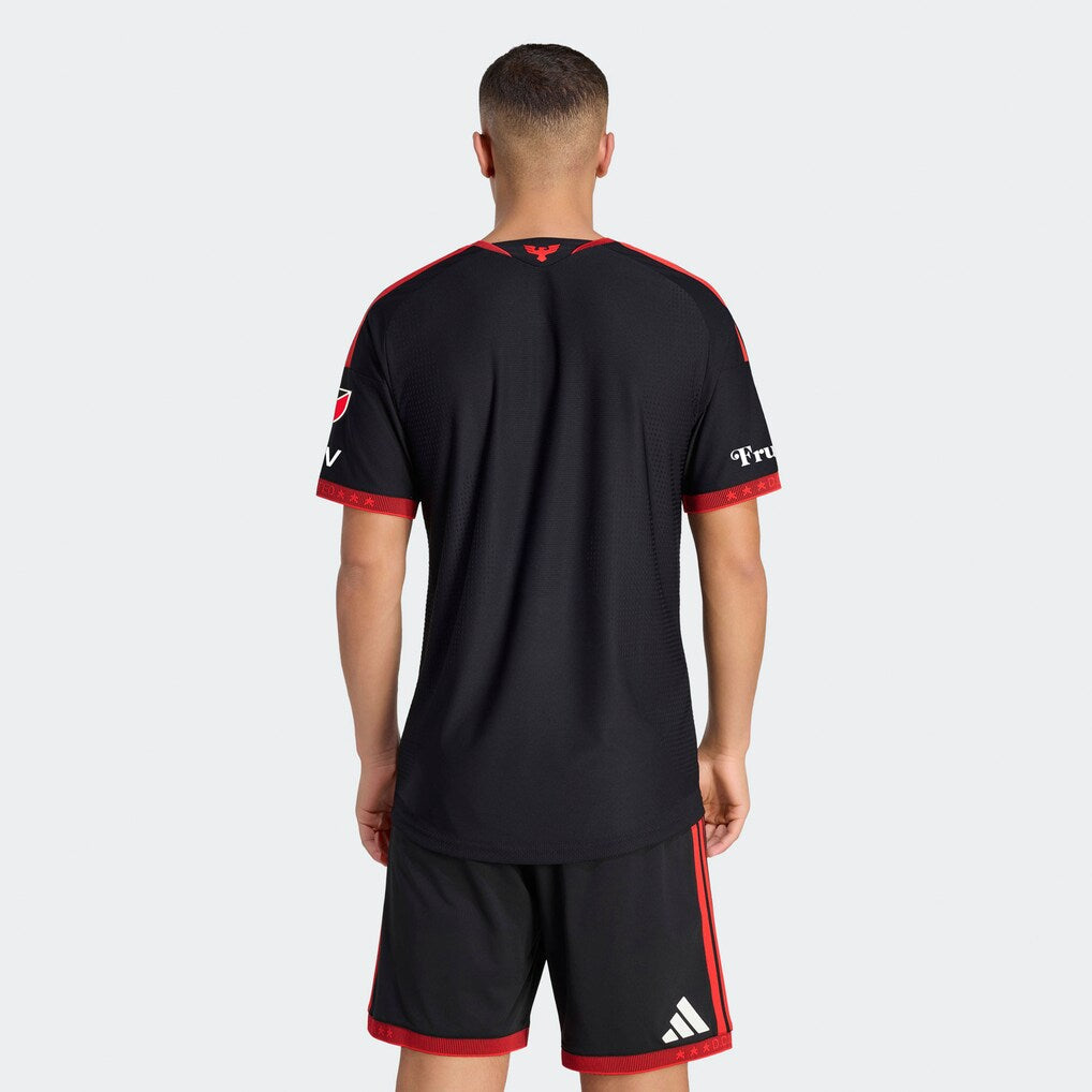D.C. United adidas  2026 Black-and-Red Kit On-Field Authentic Patch Jersey - Black