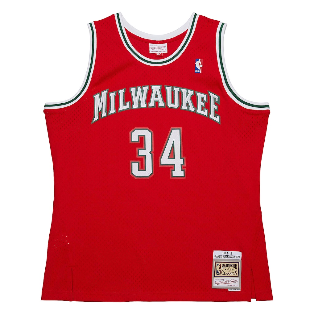 Giannis Antetokounmpo Milwaukee Bucks Mitchell & Ness 2014/15 Hardwood Classics Swingman Jersey - Red