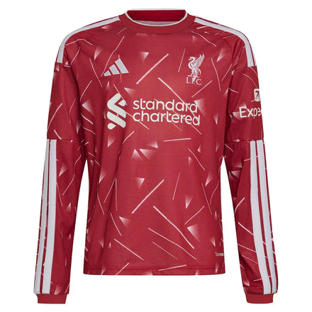 Liverpool adidas Youth 2026/27 Home Replica Long Sleeve Jersey - Red