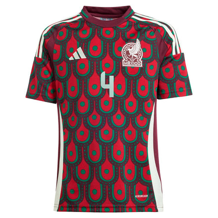 Edson Alvarez Mexico National Team adidas Youth 2024 Home Replica Player Jersey - Burgundy