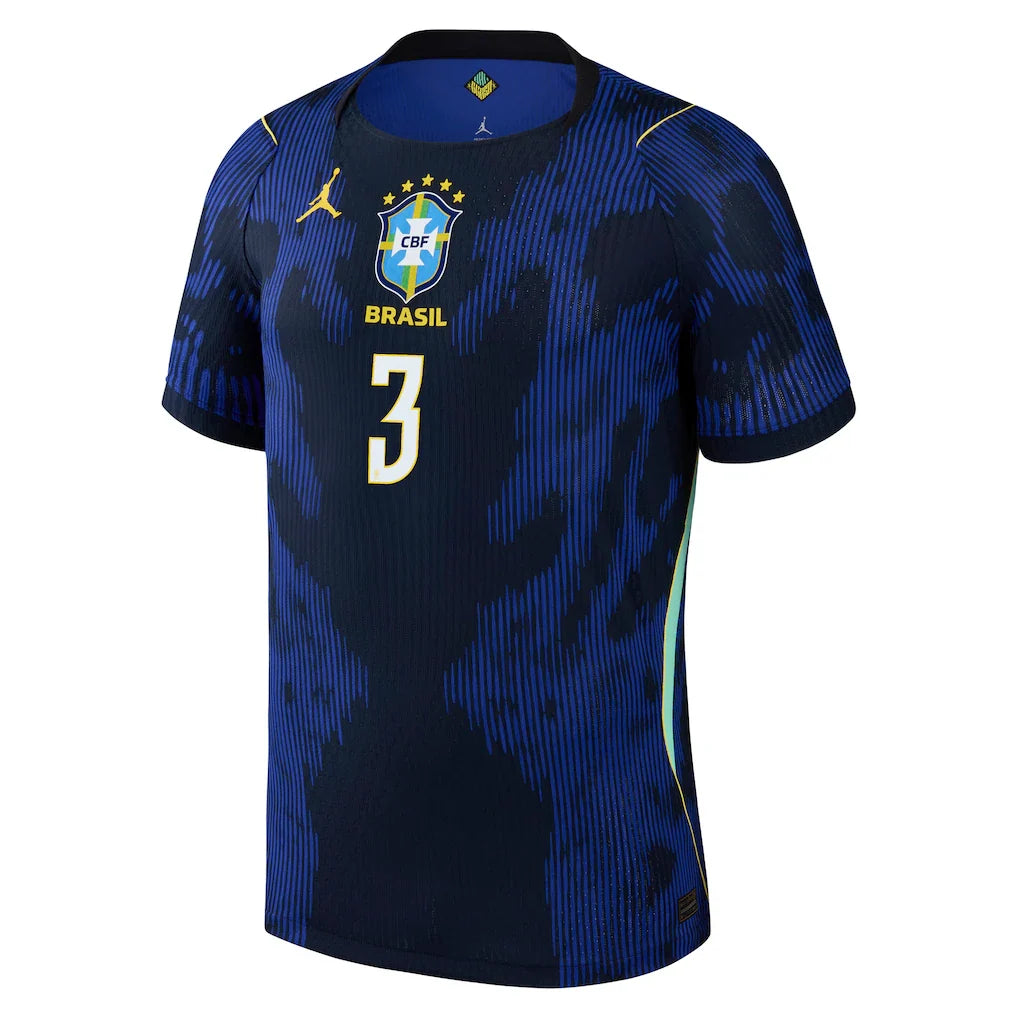 Gabriel Magalhães Brazil National Team Jordan Brand 2026 Away Match Authentic Jersey - Blue