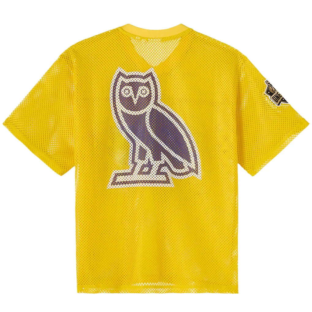 Los Angeles Lakers OVO x NBA Mesh Football Fashion Jersey - Gold