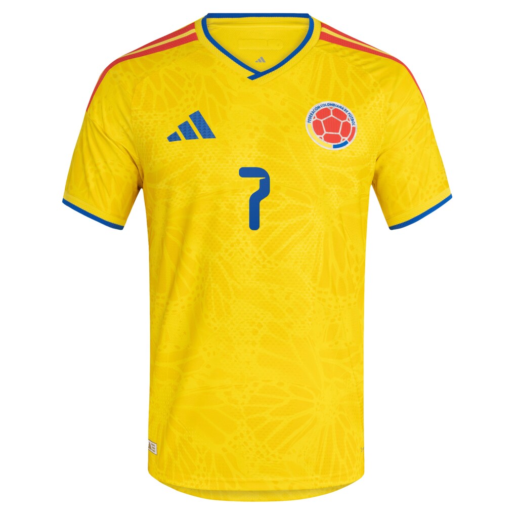Luis Diaz Colombia National Team adidas 2026 Home Authentic Jersey - Yellow