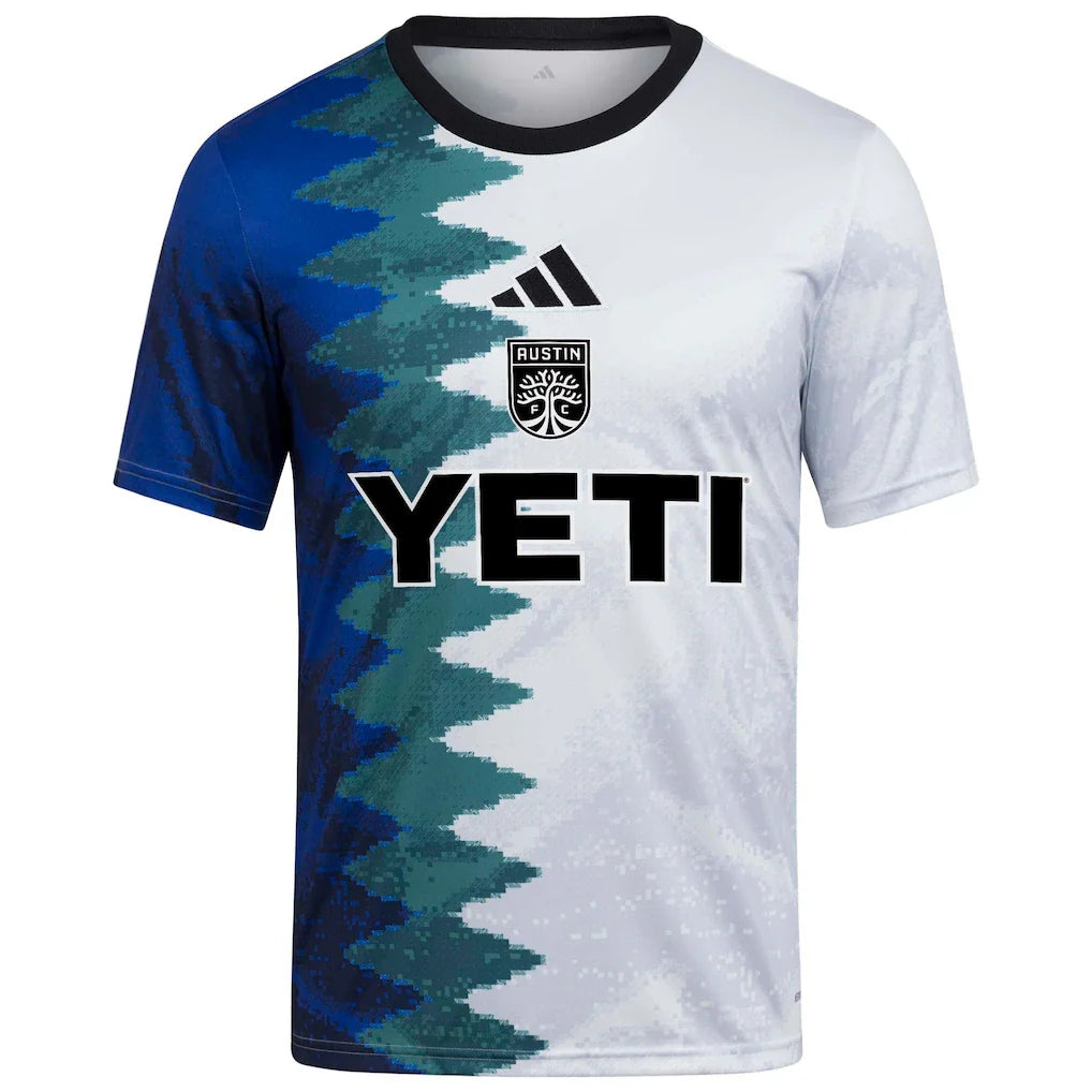Austin FC adidas Youth 2025 Gaming AEROREADY Pre-Match Top - White