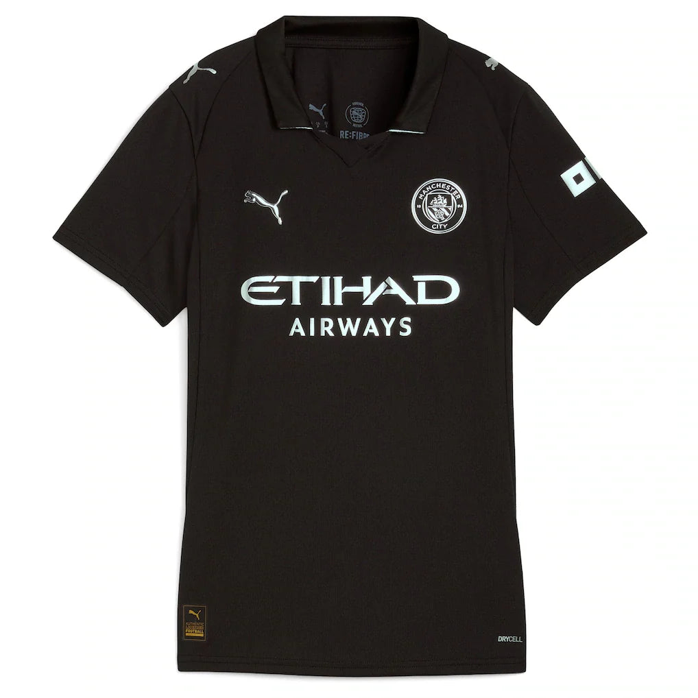Erling Haaland Manchester City Puma Women's 2025/26 Away Replica Player Jersey - Black