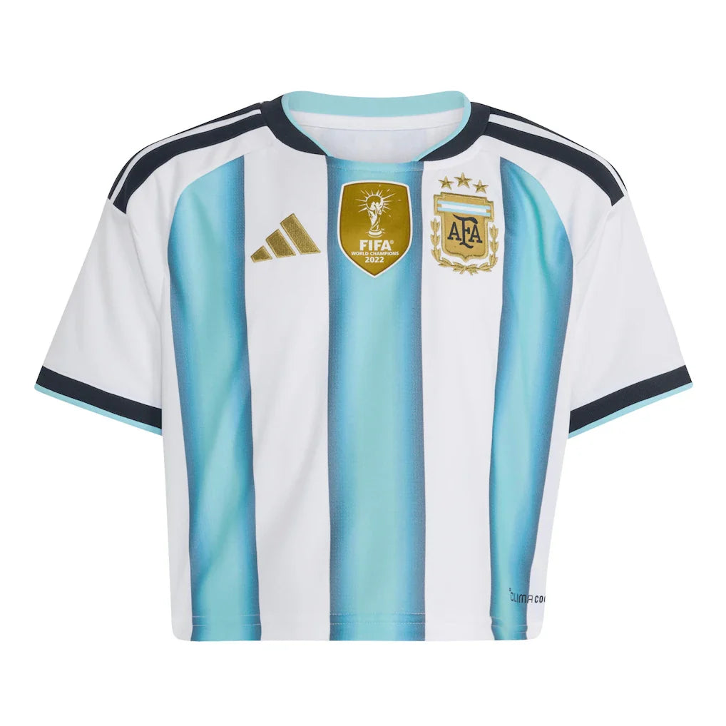 Argentina National Team adidas Women's  Home 2022 Winners Cropped Replica Jersey - White