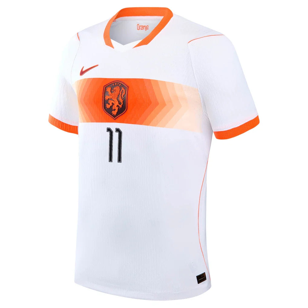 Cody Gakpo Netherlands National Team Nike 2026 Away Match Authentic Jersey - White