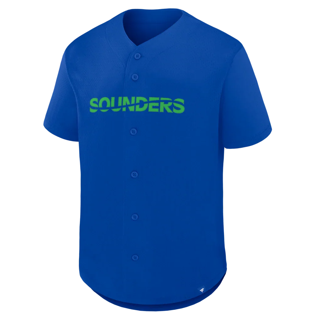 Seattle Sounders FC Fanatics Maximum Intensity Button-Up Jersey  - Blue