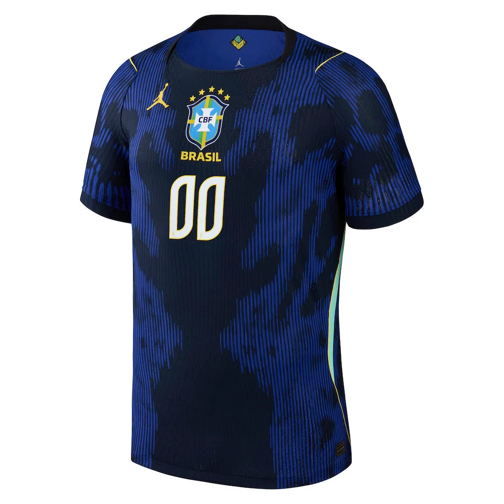 Brazil National Team Jordan Brand 2026 Away Match Authentic Custom Jersey - Blue
