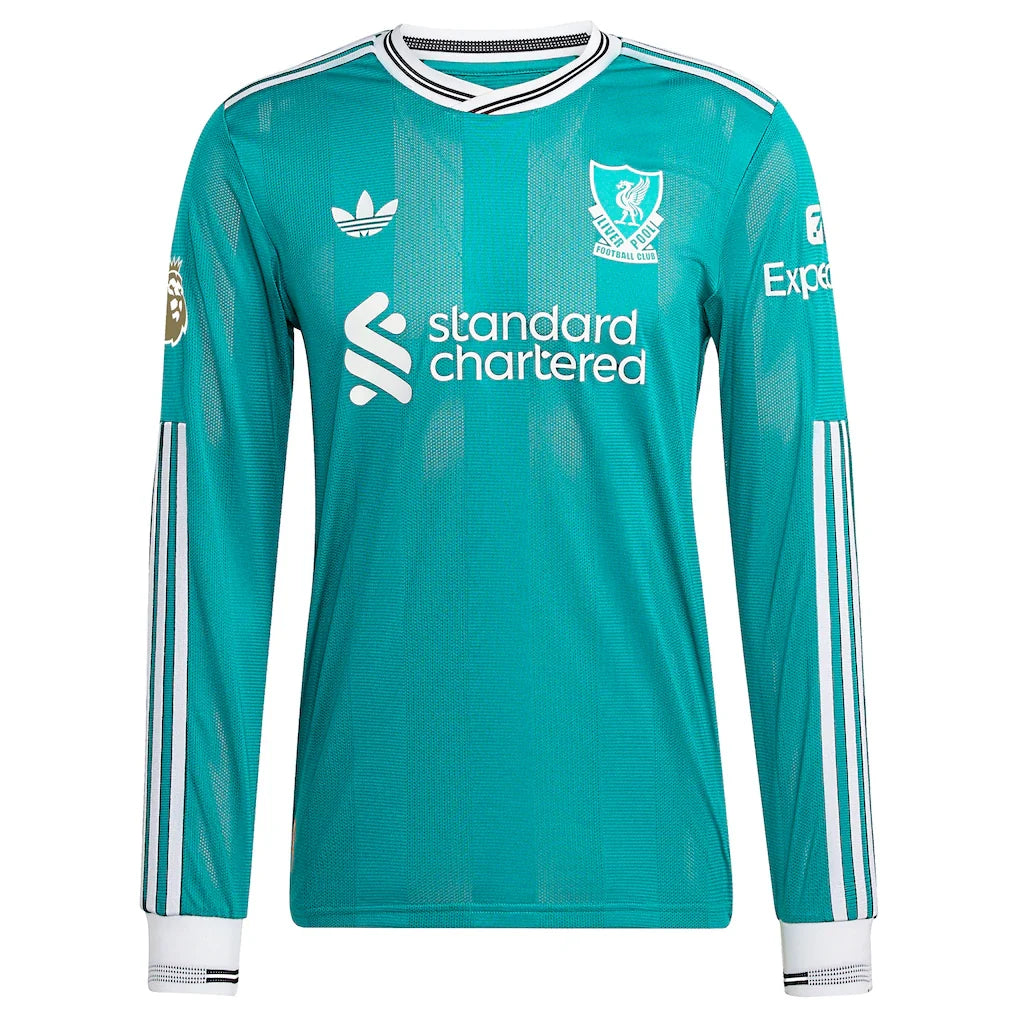 Virgil van Dijk Liverpool adidas 2025/26 Third Authentic Long Sleeve Player Jersey - Green