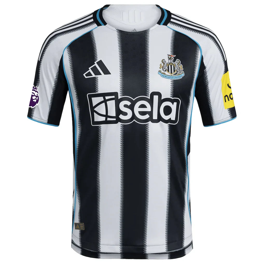 Newcastle United adidas 2025/26 Home Authentic Patch Jersey - Black/White