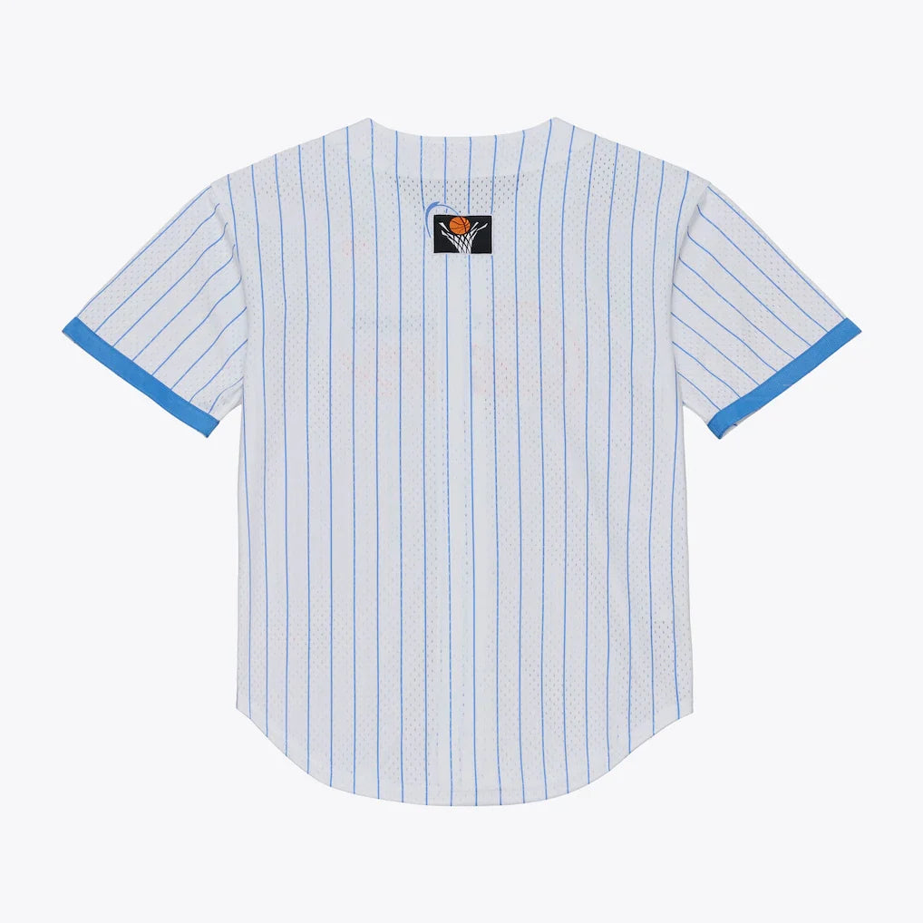 Cleveland Cavaliers Mitchell & Ness Head Coach Pinstripe Mesh Full-Button Baseball Jersey - White