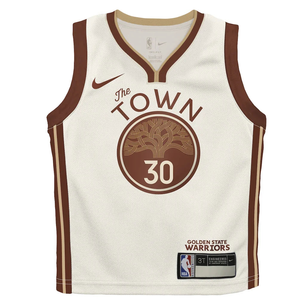 Stephen Curry Golden State Warriors Nike Preschool 2025/26 City Edition Swingman Jersey - Tan