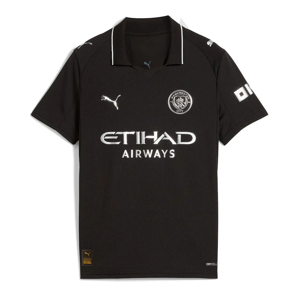 Manchester City Puma Youth 2025/26 Away Replica Custom Jersey - Black