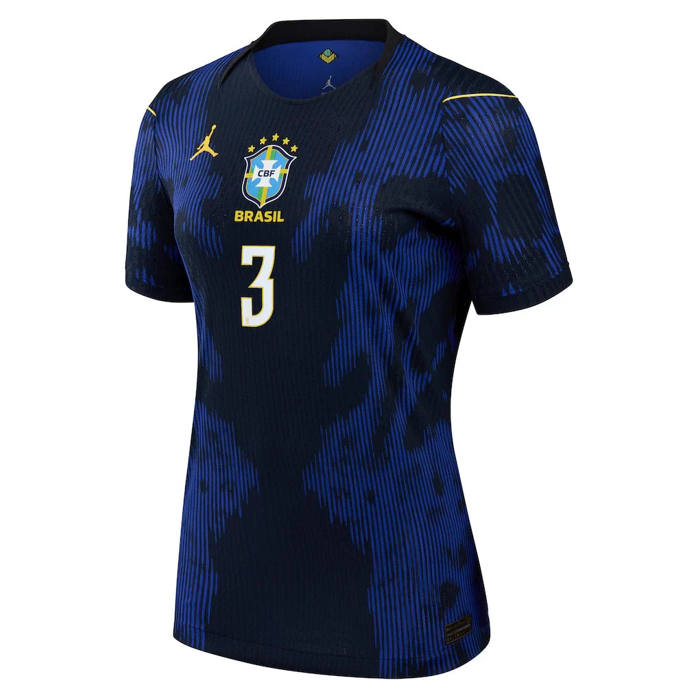Gabriel Magalhães Brazil National Team Jordan Brand Women's 2026 Away Match Authentic Jersey - Blue