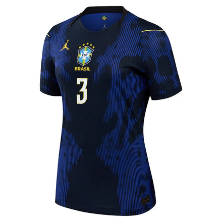 Gabriel Magalhães Brazil National Team Jordan Brand Women's 2026 Away Match Authentic Jersey - Blue