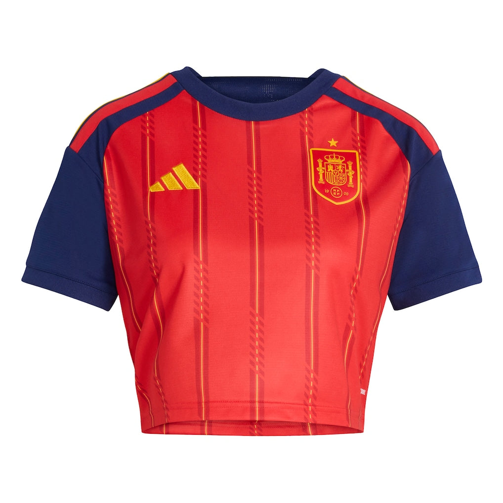 Spain National Team adidas Women's 2026 Home Cropped Replica Jersey - Red