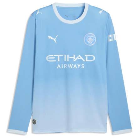 Manchester City Puma 2026/27 Home Replica Long Sleeve Custom Jersey - Light Blue