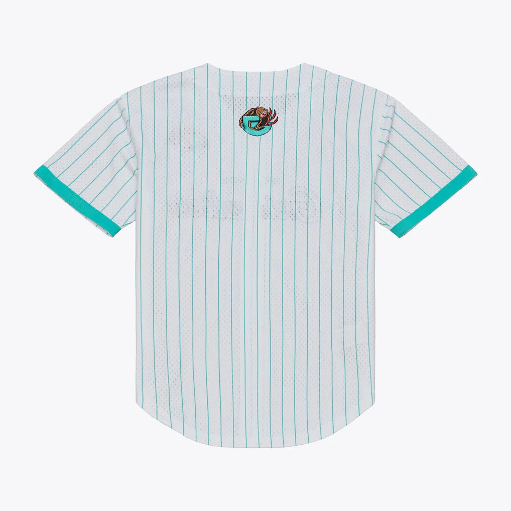 Memphis Grizzlies Mitchell & Ness Head Coach Pinstripe Mesh Full-Button Baseball Jersey - White