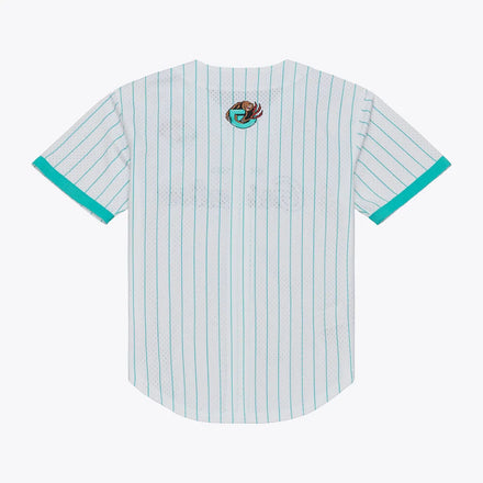 Memphis Grizzlies Mitchell & Ness Head Coach Pinstripe Mesh Full-Button Baseball Jersey - White