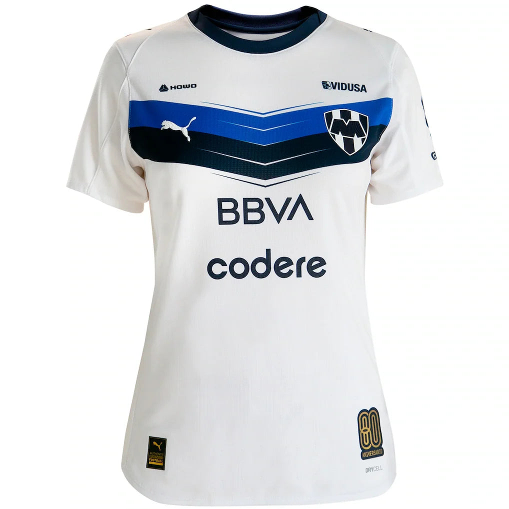 CF Monterrey Puma Women's 2025/26 Away 80th Anniversary Replica Jersey - White