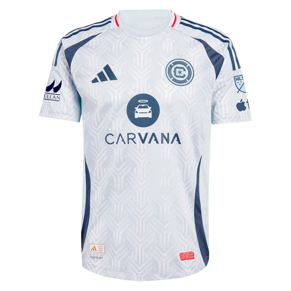 Mbekezeli Mbokazi Chicago Fire adidas 2025 The Municipal Kit On-Field Authentic Jersey – Light Blue