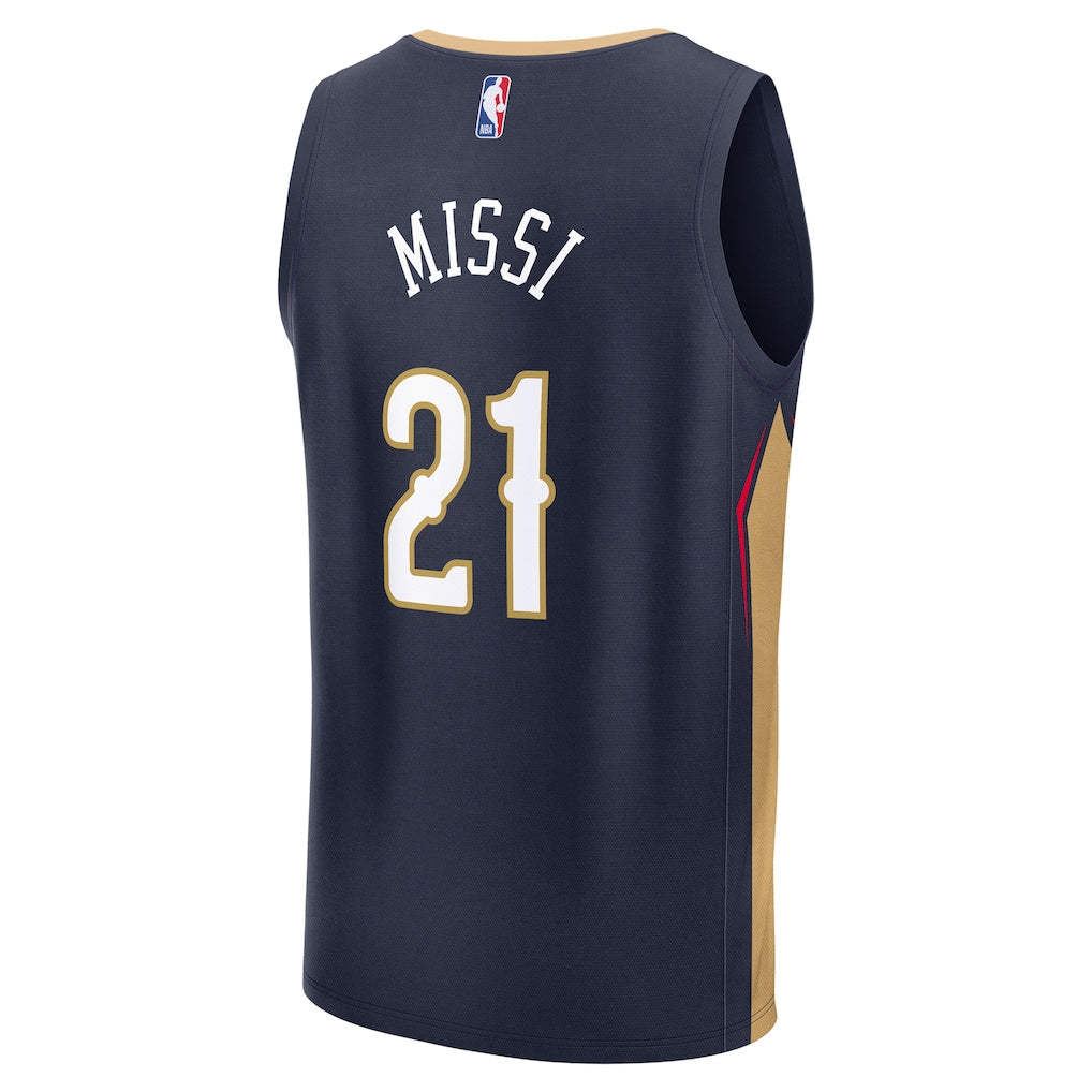 Yves Missi New Orleans Pelicans Fanatics 2024 NBA Draft Fast Break Player Jersey - Icon Edition - Navy